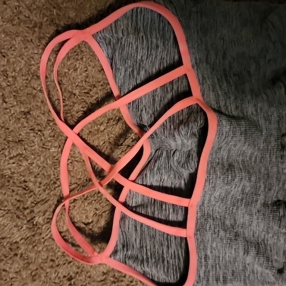 CHARLOTTE RUSSE SPORTS Gray Pink Neon Activewear Tank Top Size L - Picture 5 of 7